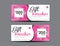 Gift Voucher template layout, business flyer design, jungle leaf background, pink coupon, ticket, Discount card, banner vector