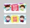 Gift voucher template and modern pattern. superhero kids concept. Voucher template with premium pattern, gift Voucher template