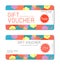 Gift voucher template and modern pattern. Voucher template with premium pattern, gift Voucher template with colorful pattern.