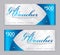 Gift Voucher template, Sale banner, Horizontal layout, discount cards, headers, website, blue background, vector illustration EPS