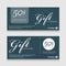 Gift vouchers banner card with text on abstract line texture dark blue tone background vector design