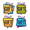 Gift for you, abstract vector present box for your congratulation banner design and greeting cards looks like a speech bubble