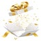 giftbox gold ribbon opening symbol icon