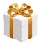 giftbox gold ribbon symbol icon