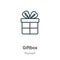 Giftbox outline vector icon. Thin line black giftbox icon, flat vector simple element illustration from editable ecommerce concept