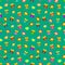 Giftboxes and hearts with ribbon bow. Vector festive background seamless repeating pattern.