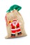 Gifts in Christmas gunny sack