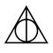 gifts of death from the trilogy . Deathly Hallows, a symbol from the Harry Potter book.