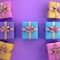 Gifts on gradient backdrop ideal for Christmas or birthday