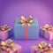 Gifts on gradient backdrop ideal for Christmas or birthday