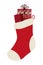 Gifts inside santas sock vector design