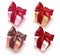 Gifts set vector element design. Gift elements collection for christmas, valentines day and birthday present with ribbon pattern.