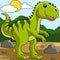 Giganotosaurus Dinosaur Animal Colored Cartoon