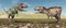 Giganotosaurus and Tyrannosaurus Rex
