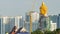 Gigantic Buddha statue under construction at Wat Paknam Pasee Charoen