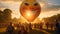 A gigantic, grinning sun balloon casting a warm glow over a cheerful summer festival