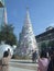 Gigantic Smiley white Christmas tree at Siam Paragon