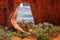 Gigantic windows made by Nature in sandstone rock in Arches National Park near Moab, Utah