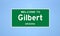 Gilbert, Arizona city limit sign. Town sign from the USA.
