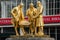 Gilded bronze statue of Matthew Boulton, James Watt and William