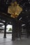 Gilded Chandelier of Gate entrance hall of Higashi Honganji Temple in Kyoto City in Japan