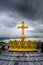 Gilded Crown And Cross On Rosary Basilica -Lourdes