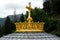 Gilded crown of the lourdes basilica