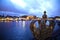 Gilded Crown on Skeppsholmsbron by dusk