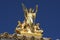 Gilded figural group La Poesie atop the Palas Garnier in Paris