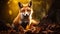 In Gilded Groves, the Fox\\\'s Emerald Eyes Portray a Nature Fairy\\\'s Charisma