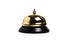 Gilded hotel service bell on a white background, isolate