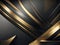 Gilded Lines: 3D Black and Gold Abstract Background.