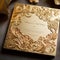 Gilded Romance: Close-up of a Golden Calligraphy Wedding Invitation