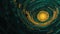 Gilded Serenity: Abstract Circles in Gold and Dark Green