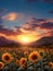 Gilded Serenity: Sunflowers at Sunset