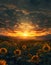 Gilded Serenity: Sunflowers at Sunset