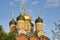 Gilded and Tiled Domes of Cathedral of the Sign on Varvarka Moscow - Domes of Russian Orthodox Churches