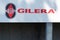 Gilera logo brand and text sign of bike dealership shop facade Italian motorcycle