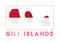 Gili Islands Logo. Map of Gili Islands with.
