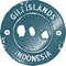 Gili Islands map vintage stamp.