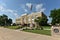 Gillespie county court house made of yellow historic bricks