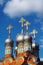 The gilt crosses on domes of orthodox church
