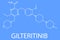 Gilteritinib molecule. Skeletal formula.