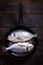 Gilthead fish in pan