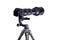 Gimbal Tripod Head Holding Camera With Long Telephoto Zoom Lens