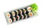 Gimbap Salmon also spelled Kimbap ingredients such as vegetables and Salmon that are rolled in gim dried sheets of seaweed