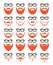 Ginger beard and glasses, hipster icons set