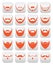 Ginger beard with moustache or mustache vector icons set