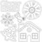 Ginger bread black and white poster - house, shoe, xmas tree, snowflake.
