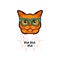 Ginger cat geek. Smart glasses. Red cat nerd. Cat portrait. Vector.